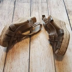 Kanna Espadrille Wedge Strappy Leather Sandal